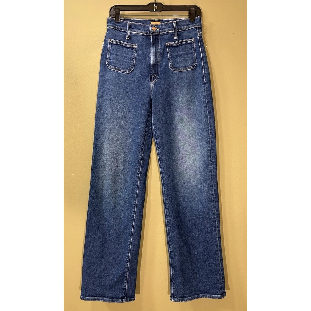 Mother Jeans Patch Pocket Rambler Zip Sneak Sz 29x31 High Rise Straight Leg